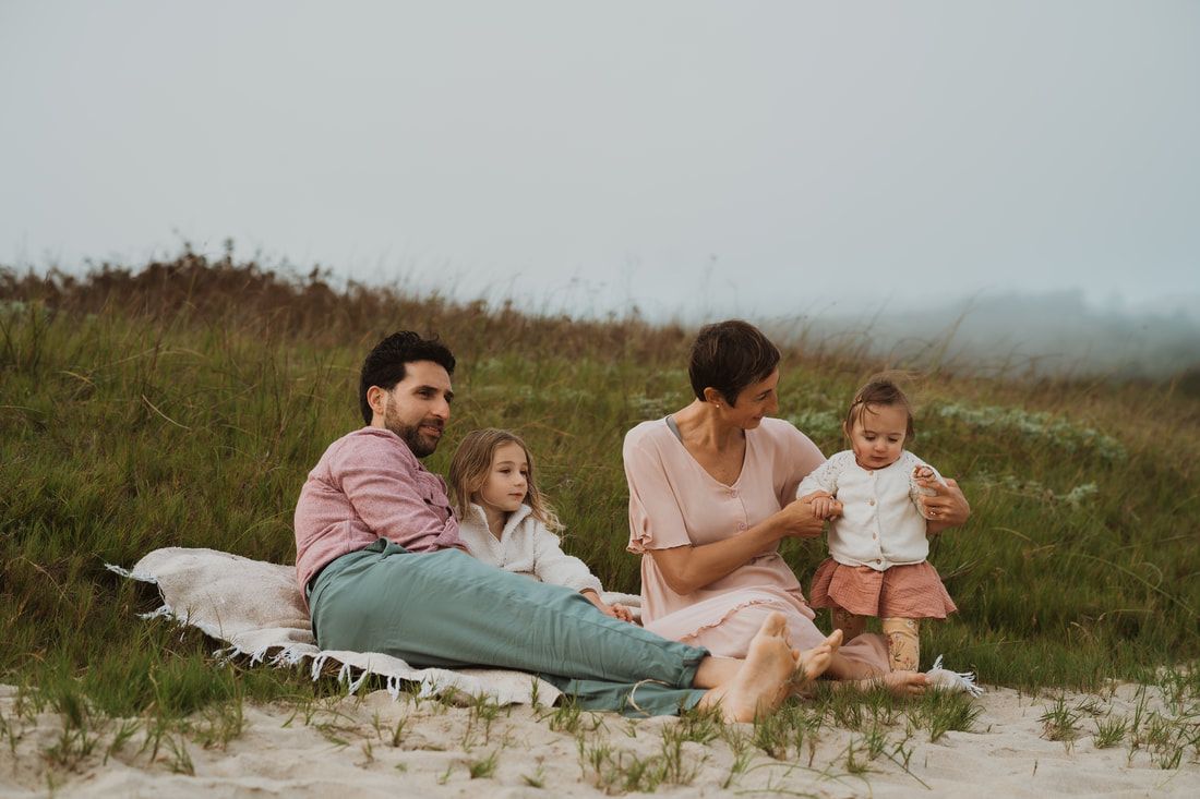 Family photoshoot on beach with Santa Cruz based photographer