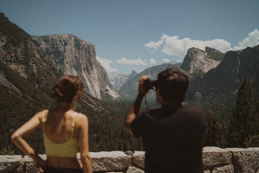 Yosemite couple's session at Glacier Point taken by Santa Cruz wedding and elopement photographer and videographer 